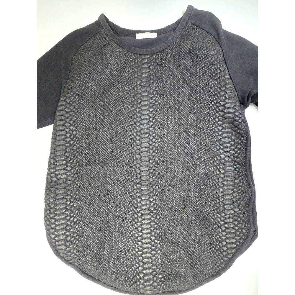 Zara W/B Collection Womens Snakeskin Black Shirt, Back is Solid Heavy Material